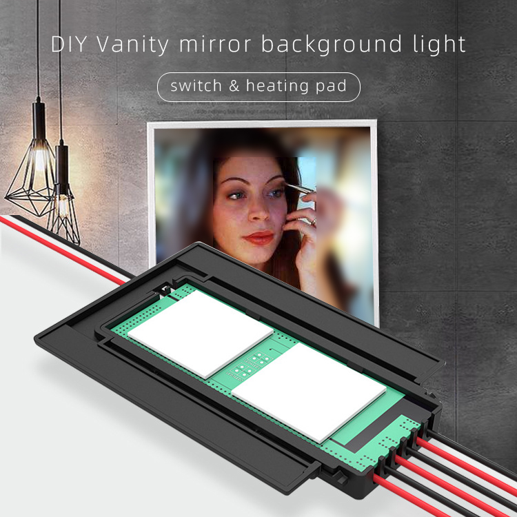 DC12V Two-button Smart Washroom Mirror Switch DIY Vanity Mirror Background Light